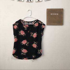 Black Floral Blouse